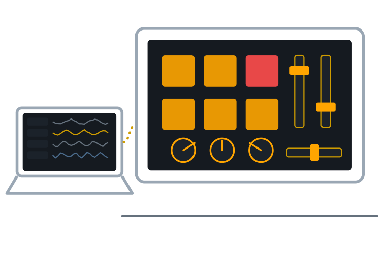 Laptop with a touch screen next to your DAW